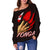 Tonga Women's Off Shoulder Sweater - Tonga In Me (Red) - Polynesian Pride