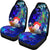 Tonga Custom Personalised Car Seat Covers - Humpback Whale with Tropical Flowers (Blue) - Polynesian Pride