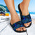 Niue Slide Sandals - Turtle Hibiscus Pattern Blue - Polynesian Pride