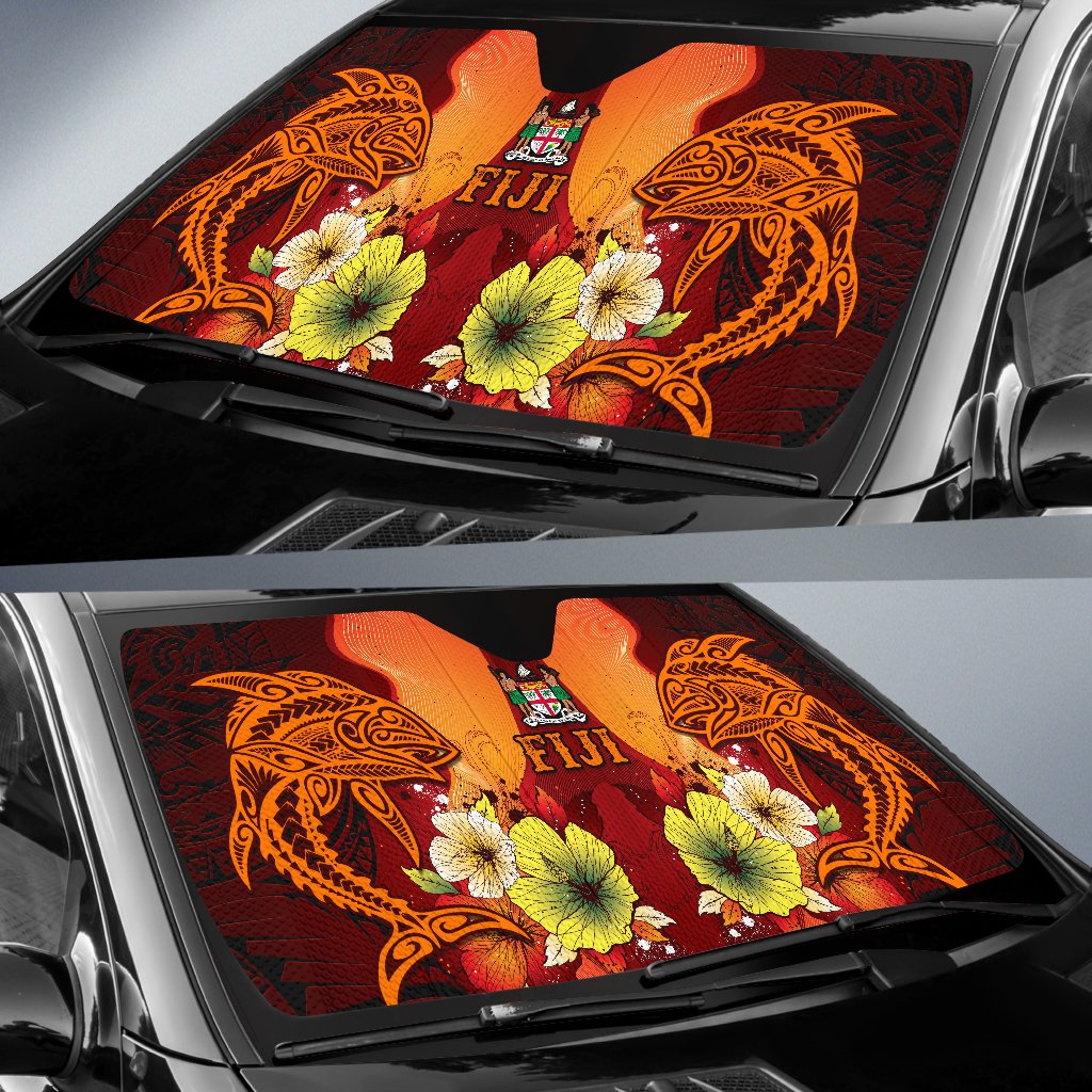 Fiji Auto Sun Shades - Tribal Tuna Fish - Polynesian Pride