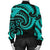 New Zealand Maori Mangopare Women Bomber Jacket Polynesian - Turquoise - Polynesian Pride