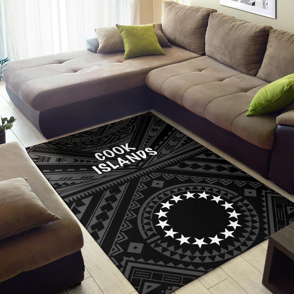 Cook Island Area Rug - Seal With Polynesian Tattoo Style ( Black) - Polynesian Pride