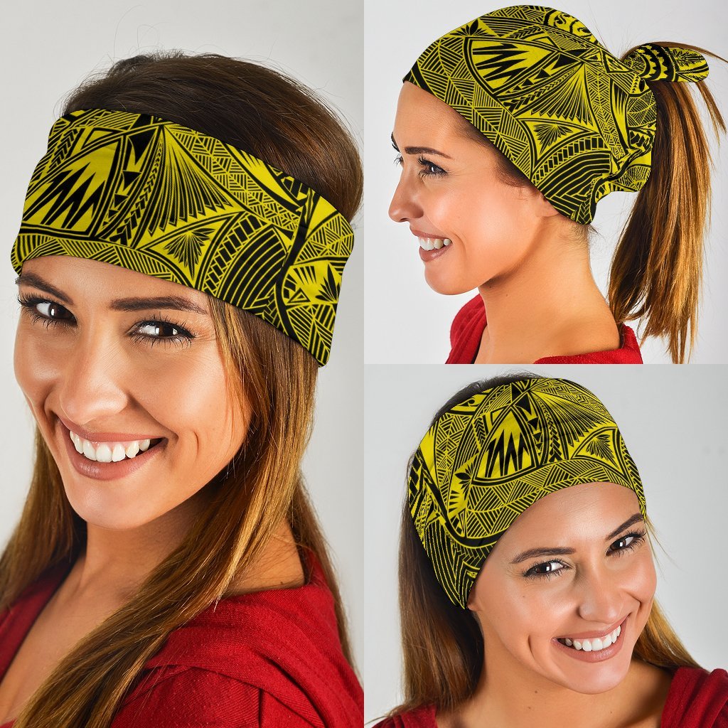 Hawaii Polynesian Spearhead Pattern Bandana 3 - Pack - AH - Yellow - Polynesian Pride