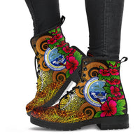 Federated States Of Micronesia Leather Boots - Hibiscus Vintage - Polynesian Pride