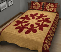Hawaiian Quilt Pattern Plumeria Dreamcatcher Quilt Bed Set - Polynesian Pride