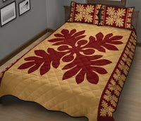 Hawaiian Quilt Pattern Palm Tree Sweat Quilt Bed Set - Polynesian Pride