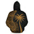 Tahiti Polynesian Custom Zip up Hoodie Coconut Gold - Polynesian Pride