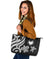 Northern Mariana Large Leather Tote Bag - Tentacle Turtle White - Polynesian Pride