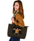 Personalized - Hawaii Turtle Golden Pattern Large Leather Tote Bag - Polynesian Pride