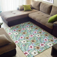 Tropical Hibiscus Palm Leaves Rug - Polynesian Pride
