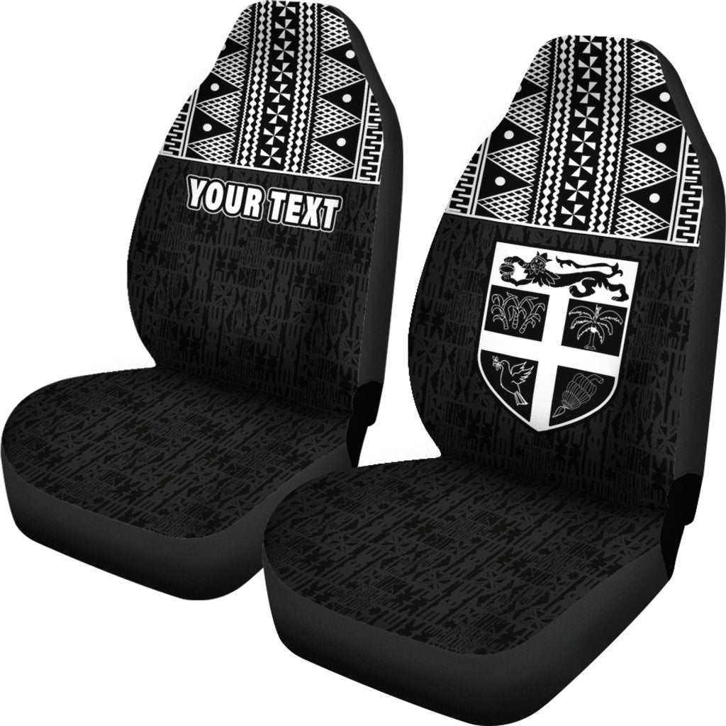 Fiji Tapa Custom Personalised Car Seat Covers - Fiji White FLag - Polynesian Pride