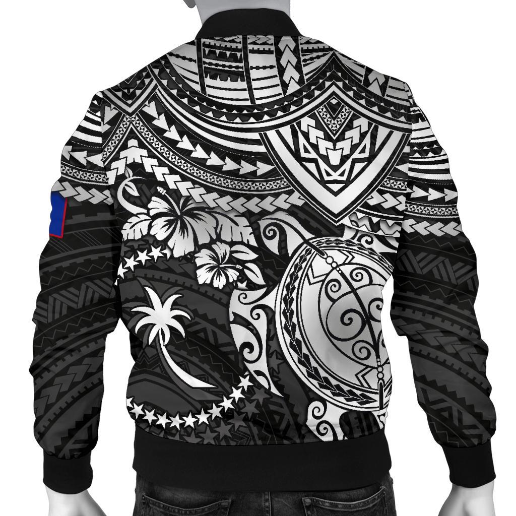 Chuuk Polynesian Bomber Jacket (Men) - White Turtle - Polynesian Pride