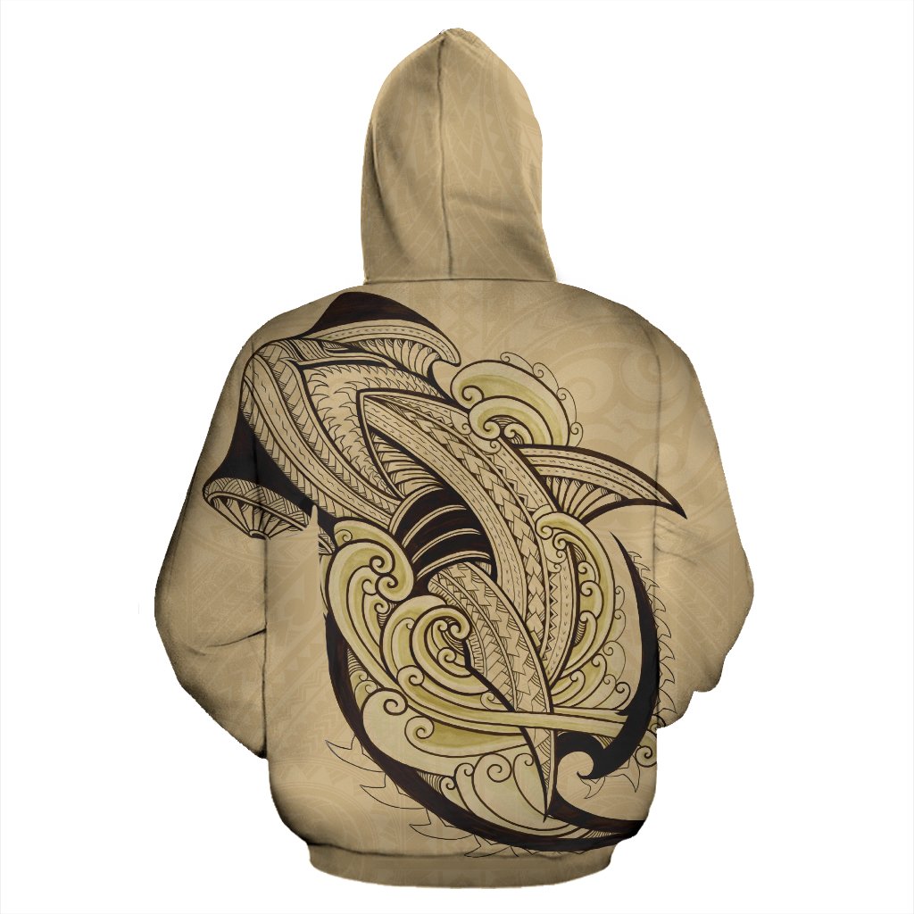 Samoa Hoodie Samoa Coat of Arms Polynesian Shark Pattern TH0 - Polynesian Pride