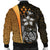 Kosrae Micronesia Men's Bomber Jackets Gold - Turtle With Hook - Polynesian Pride