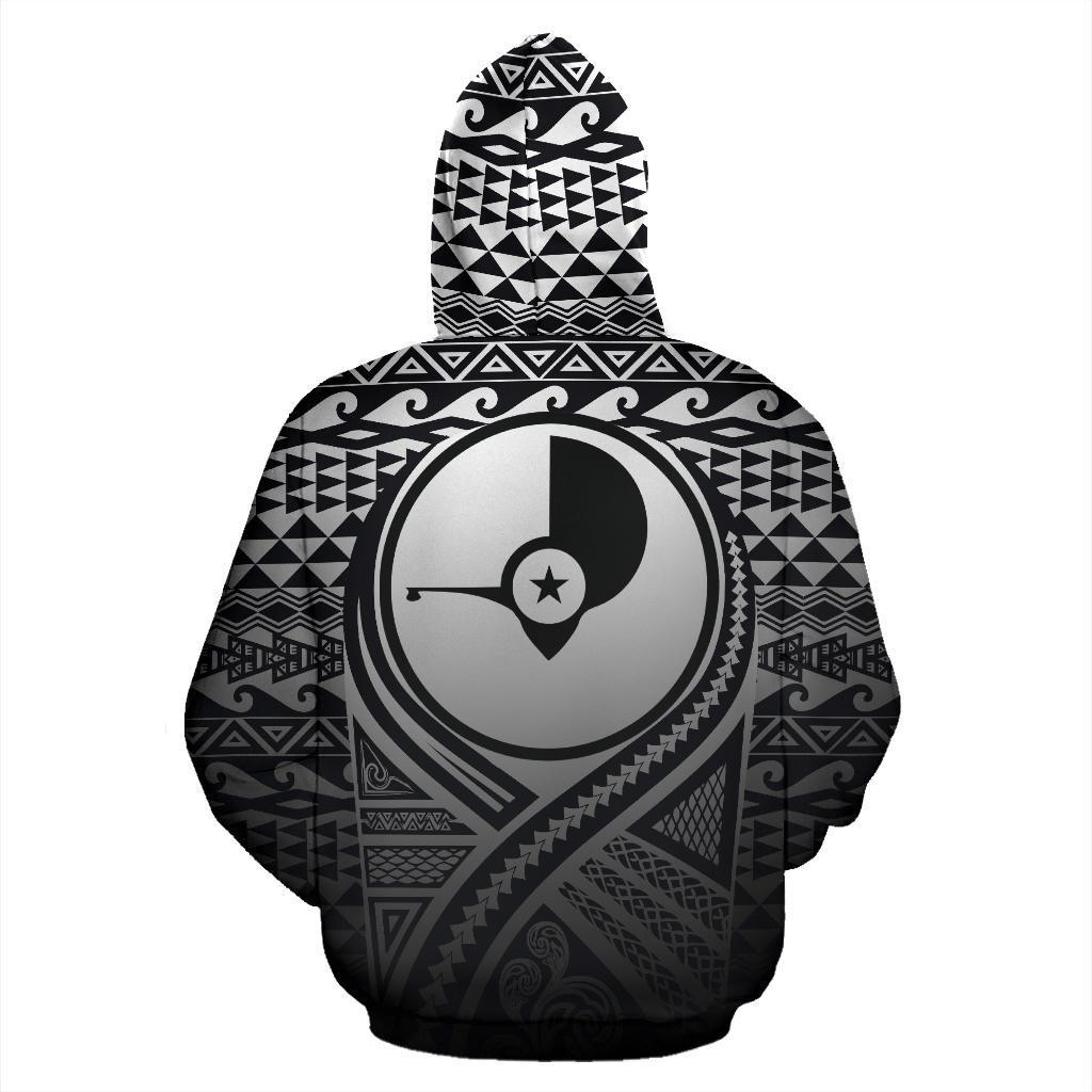 Yap All Over Zip up Hoodie Lift up Black - Polynesian Pride