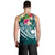 Nauru Polynesian Men's Tank Top - Summer Plumeria (Turquoise) - Polynesian Pride