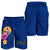 Tahiti Polynesian Men's Shorts - Floral With Seal Blue - Polynesian Pride