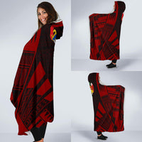 Tonga Hooded Blanket - Polynesian Tattoo Red - Polynesian Pride