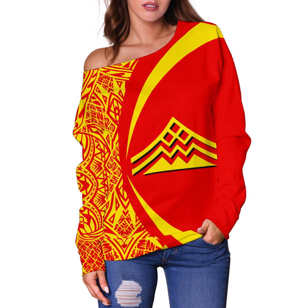 Hawaiian Mauna Kea Polynesian Women's Off Shoulder Sweater - Circle Style - Polynesian Pride