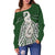 Maori Moko Tattoo Off Shoulder Sweater, Manaia Pounamu - Polynesian Pride