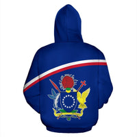 Cook Islands All Over Zip up Hoodie Polynesian Curve Version - Polynesian Pride
