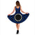 Cook Island Midi Dress - Seal With Polynesian Tattoo Style ( Blue) - Polynesian Pride