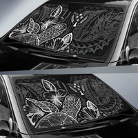 Kosrae Auto Sun Shades Turtle Hibiscus Black - Polynesian Pride