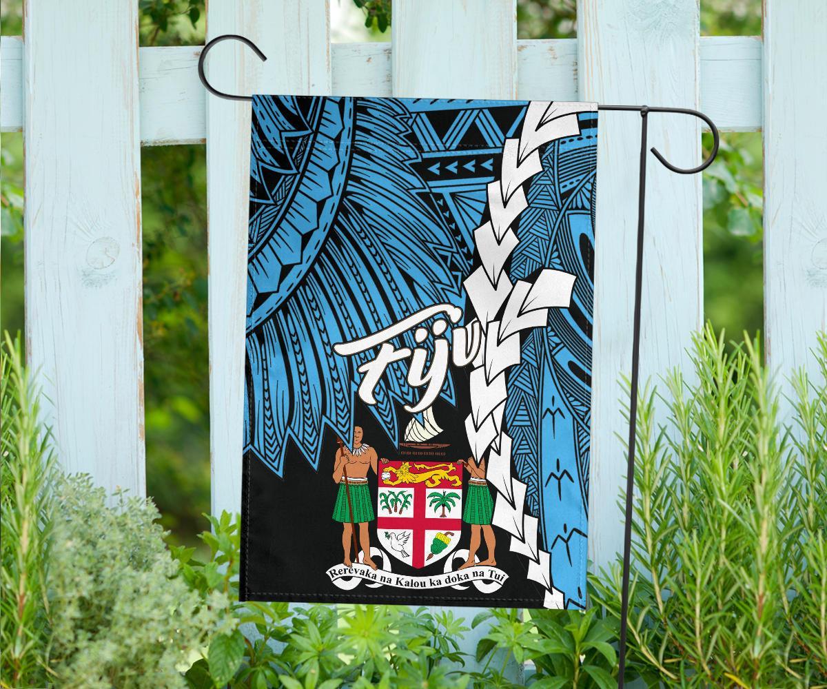 Fiji Polynesian Flag - Tribal Wave Tattoo Flag Style - Polynesian Pride
