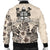 Fiji Men's Bomber Jacket - The Beige Hibiscus - Polynesian Pride