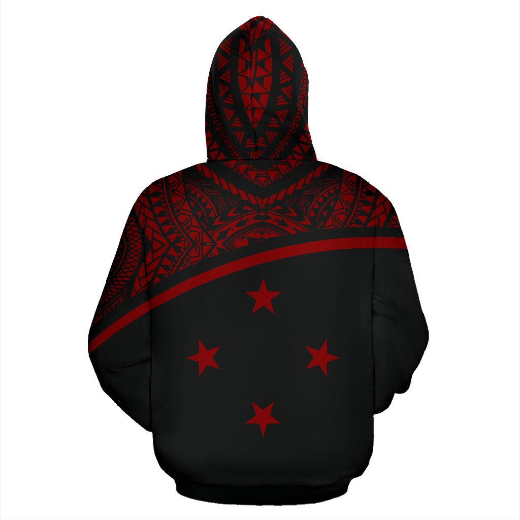 Yap All Over Zip up Hoodie Micronesia Curve Red Style - Polynesian Pride
