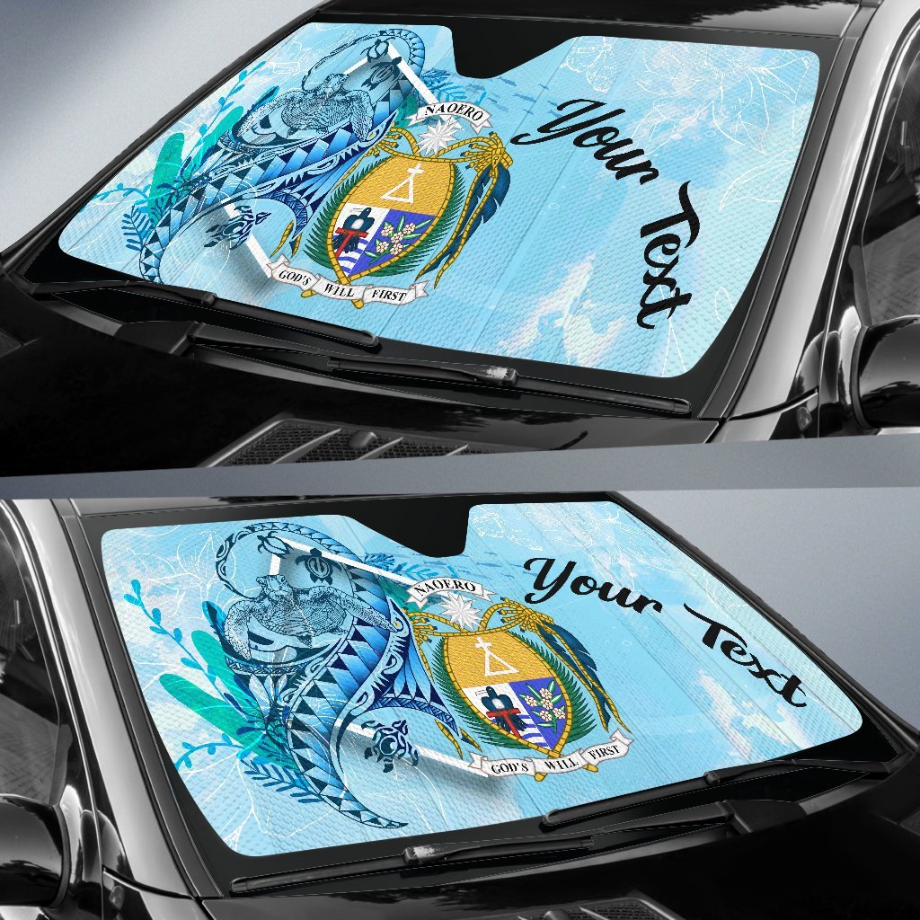 Nauru Auto Sun Shades - Custom Personalised Polynesian Turtle Under The Sea - Polynesian Pride