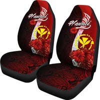 Hawaii Polynesian Car Seat Covers - Coat Of Arm With Hibiscus - Polynesian Pride