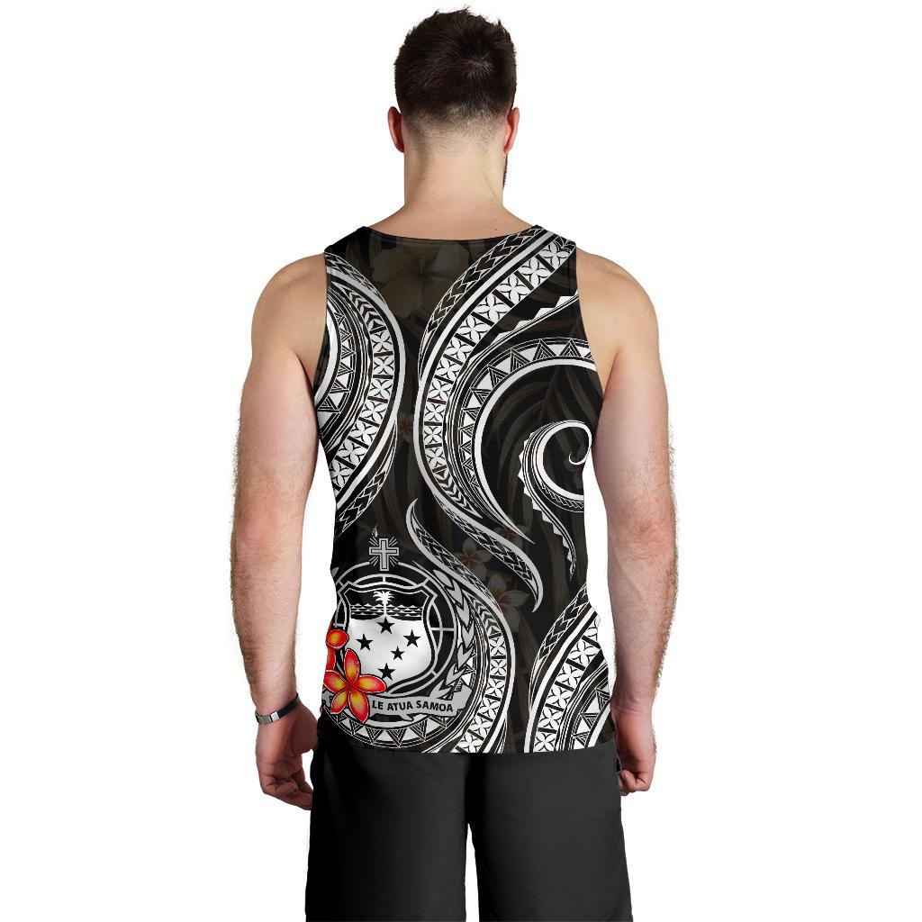 Samoa Polynesian Men Tank Top - White Plumeria - Polynesian Pride
