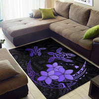 Hawaii Polynesian Turtle Plumeria Rug - Pog Style Purple - Polynesian Pride