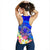 Hawaii Women's Racerback Tank - Turtle Plumeria Polynesian Tattoo Blue Color - Polynesian Pride