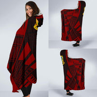 Tuvalu Hooded Blanket - Polynesian Tattoo Red - Polynesian Pride