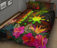 The Philippines Polynesian Quilt Bed Set - Hibiscus and Banana Leaves - Polynesian Pride