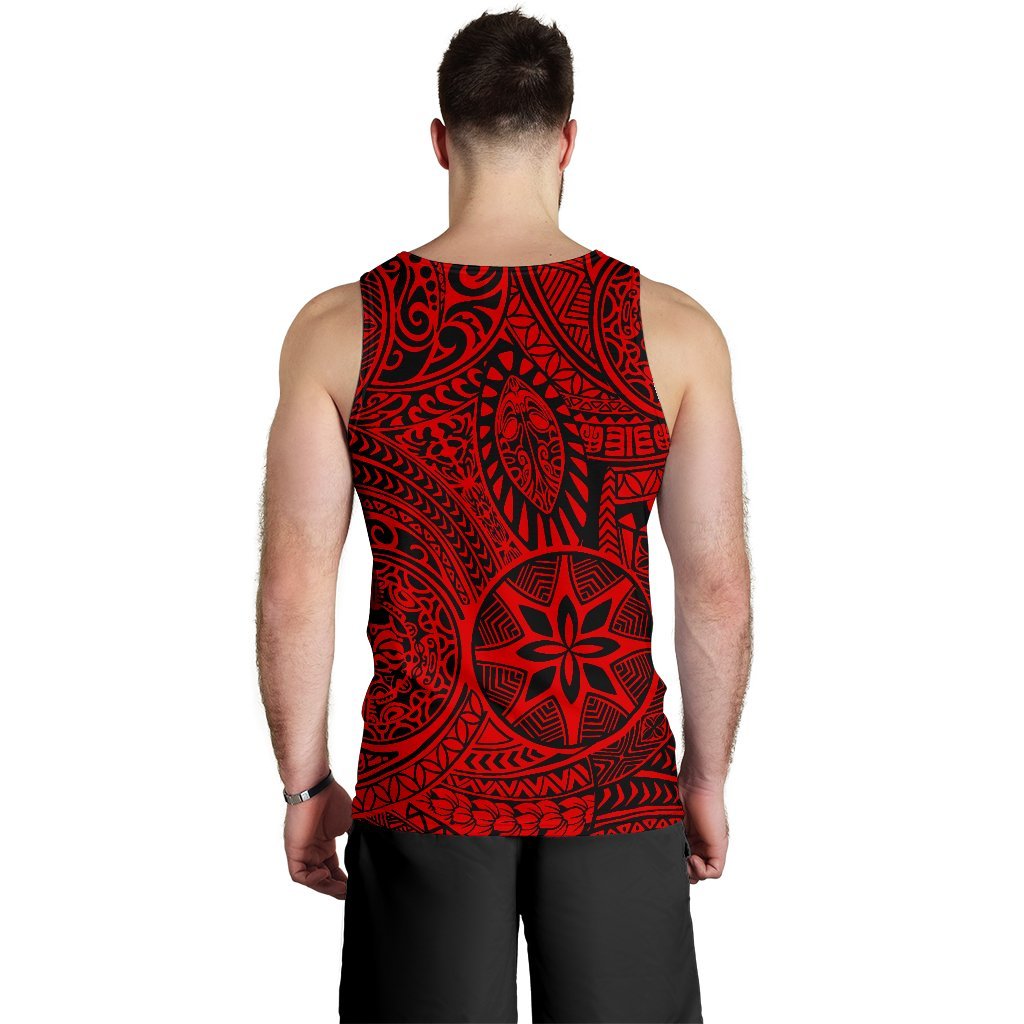 Polynesian Hawaiian Style Tribal Tattoo Red Hawaii Men's Tank Top - Polynesian Pride