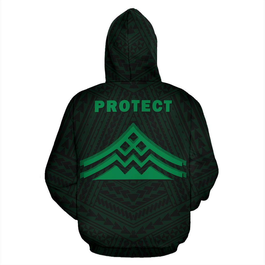 Hawaii Mauna Kea Polynesian Zip up Hoodie Green - Polynesian Pride