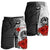 Tahiti Polynesian Custom Personalised Men's Shorts - Coat Of Arm With Hibiscus White - Polynesian Pride