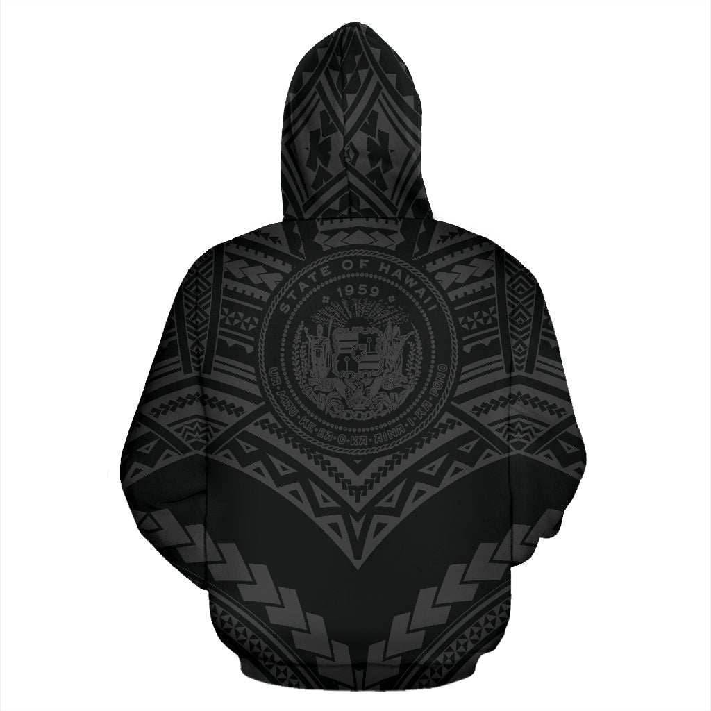 Hawaii Polynesian Zip up Hoodie Tribal New Warrior Style Gray Color - Polynesian Pride