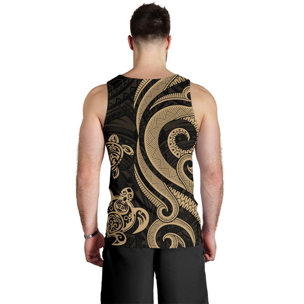 Fiji Polynesian Men Tank Top - Gold Tentacle Turtle - Polynesian Pride