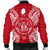 Niue Polynesian Men's Bomber Jacket Map Red White - Polynesian Pride