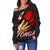 Tonga Women's Off Shoulder Sweater - Tonga In Me (Black) - Polynesian Pride