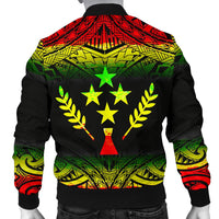 Kosrae Men's Bomber Jacket - Fog Reggae Style - Polynesian Pride