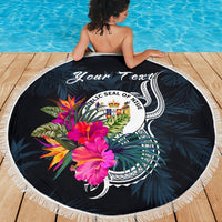 Niue Polynesian Custom Personalised Beach Blanket - Tropical Flower - Polynesian Pride