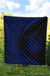 Hawaii Coat Of Arms Polynesian Black And Blue Premium Quilt - Circle Style Black And Blue - Polynesian Pride