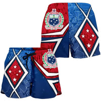 Samoa Women's Shorts - Samoa Flag with Polynesian Patterns - Polynesian Pride