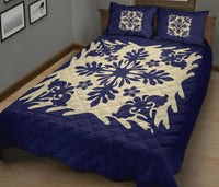 Hawaiian Quilt Bed Set Royal Pattern - Blue - Polynesian Pride