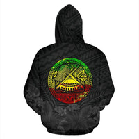 American Samoa Eagle With Seal Zip Hoodie Rasta - Polynesian Pride